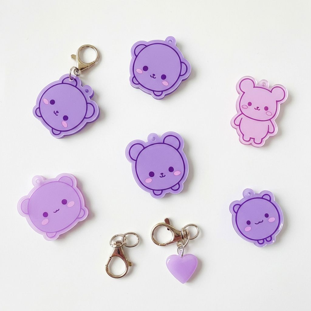 Borahae Mini Bear Acrylic Keyring